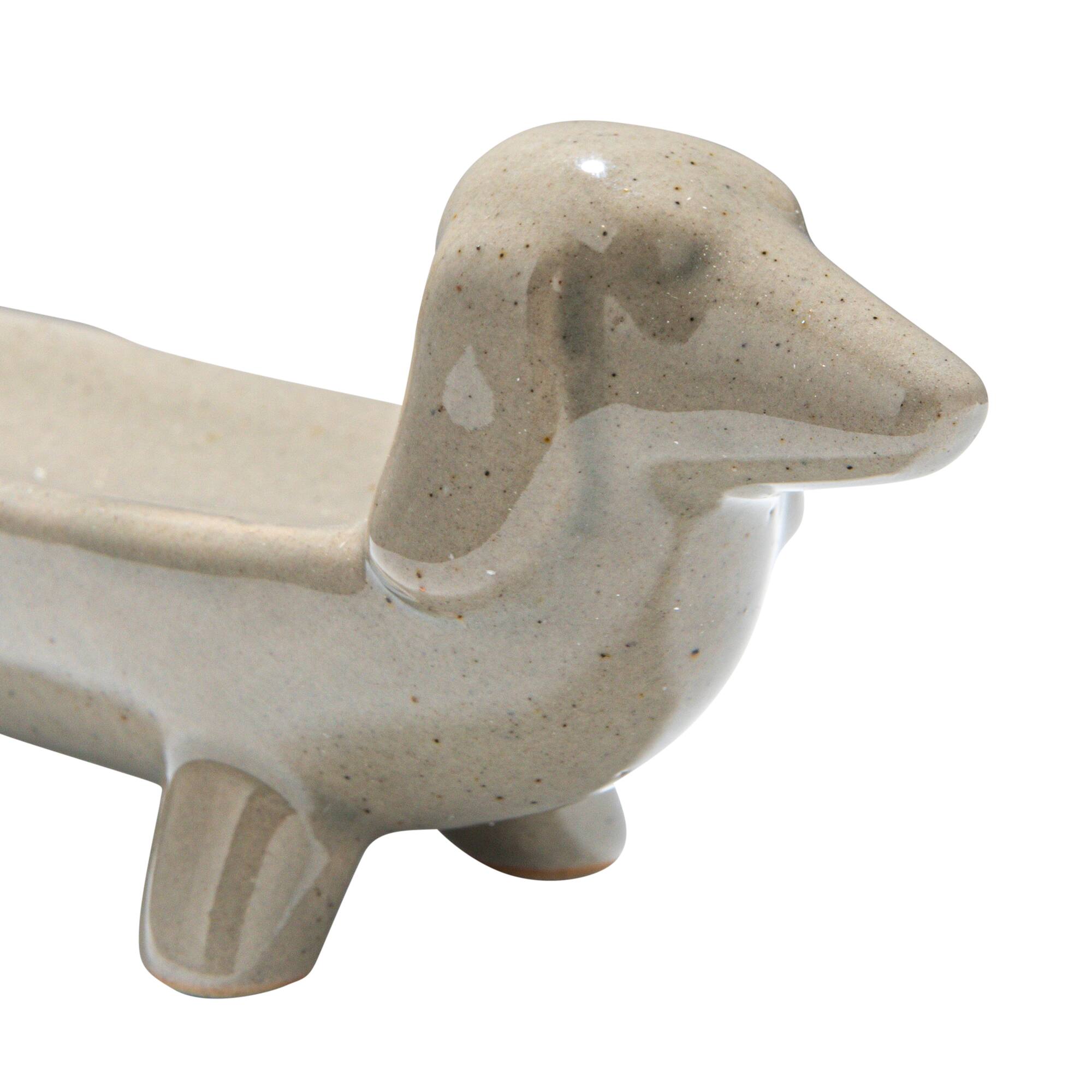 Hello Honey® 5.5" Gray Ceramic Dog Dish